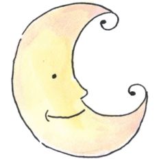 watercolor moon