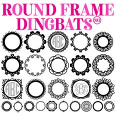 sg round monogram frames dingbats