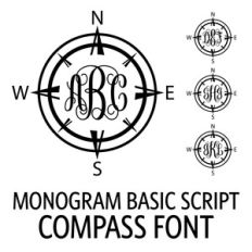 monogram basic script - compass