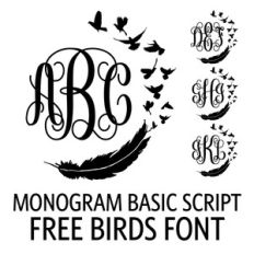 monogram basic script - free birds