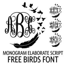monogram elaborate script - free birds