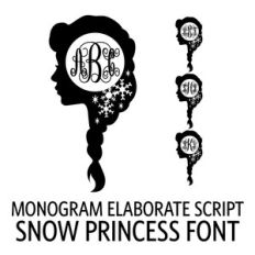 monogram elaborate script - snow princess