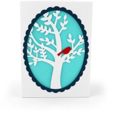 intricate cut card tree