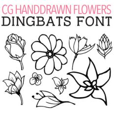 cg handdrawn flowers dingbats