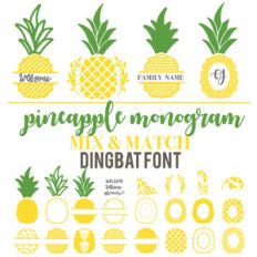 pineapple monogram mix and match dingbat font
