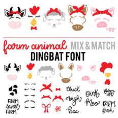 farm animal mix and match dingbat font