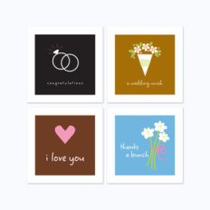 3 x 3 wedding cards assorted