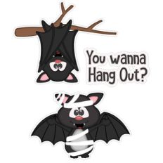 halloween bats with title mummy stickers