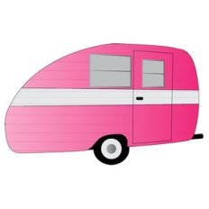 pink retro camper trailer