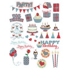 country-look birthday planner stickers