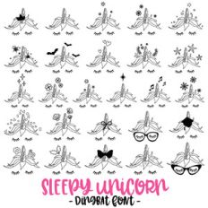 sleepy unicorn dingbat font