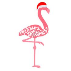 merry christmas flamingo