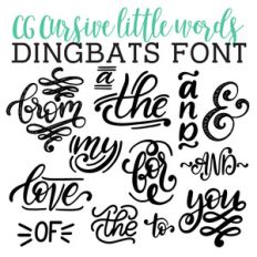 cg cursive little words dingbats