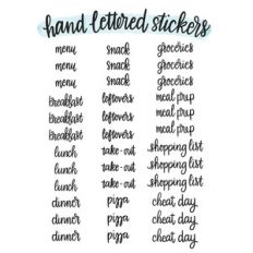 meal planning stickers