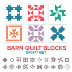 barn quilt block dingbat font