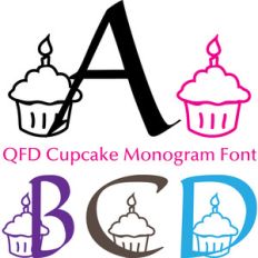 qfd cupcake monogram font
