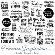 planner inspiration quote font