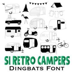 retro campers dingbats font