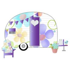 floral camping trailer