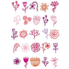 flower doodle stickers
