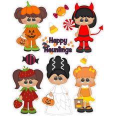 trick or treating girl stickers