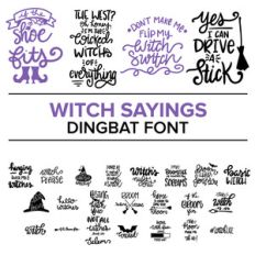 witch sayings dingbat font