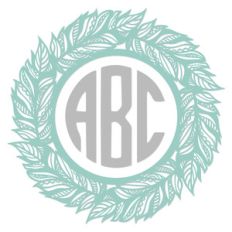 feather monogram frame