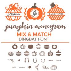pumpkin monogram frames dingbat font