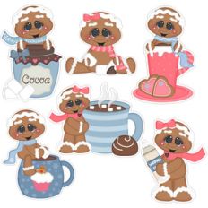 cookies and cocoa gingerbread man stickers