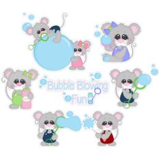 mice blowing bubbles stickers