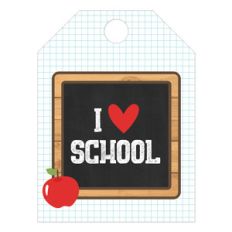 i heart school tag