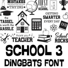 school 3 dingbats font