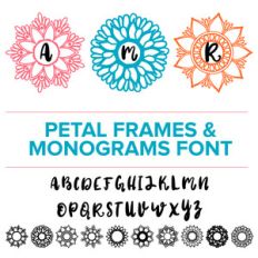 petal frames and monograms font