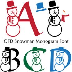 qfd snowman monogram font