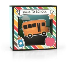 a2 shadow box card scene school