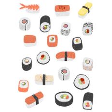 sushi roll japanese food stickers
