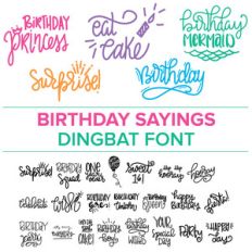 birthday sayings dingbat font