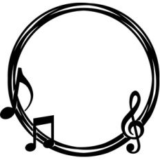musical notes circle frame