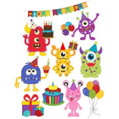 birthday monster stickers