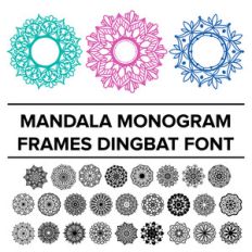 mandala monogram frames dingbat font