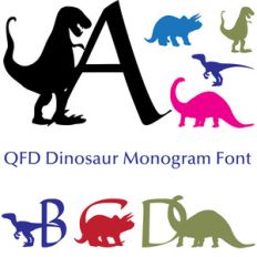 qfd dinosaur monogram font