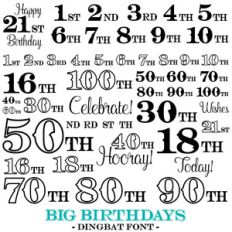 big birthdays monogram dingbat font