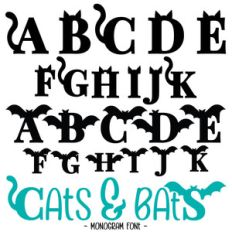 cats and bats monogram font