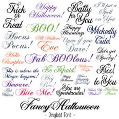 fancy halloween sentiment dingbat font