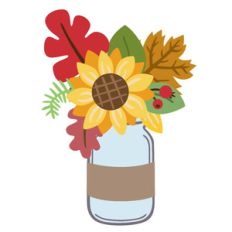 fall flowers in mason jar