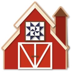 barn with quilt shaped 6x6 card