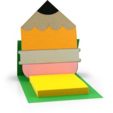 sticky note easel card pencil
