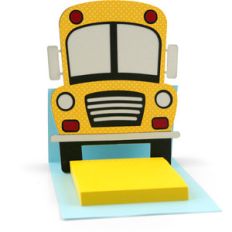 sticky note easel card school bus