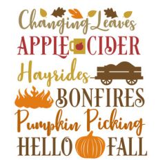 fall word art