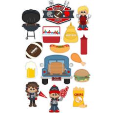 football tailgate party stickers / die cuts